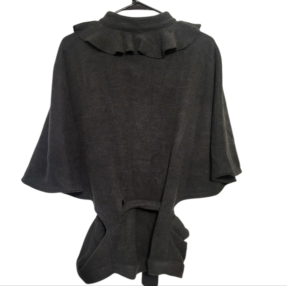 GAP 2008 Holiday Gray Poncho Shawl Sweater Top, M - Picture 2 of 8